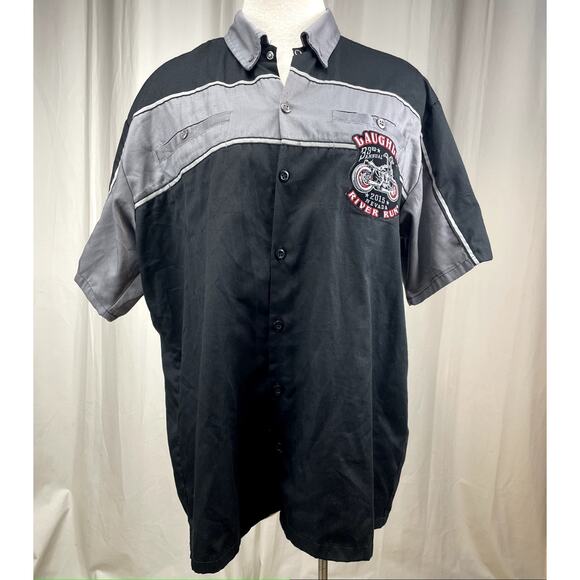 2015 Laughlin River Run Utility Shirt Mens (L) BIKER CLOTHING Embroidered patch - Picture 2 of 7